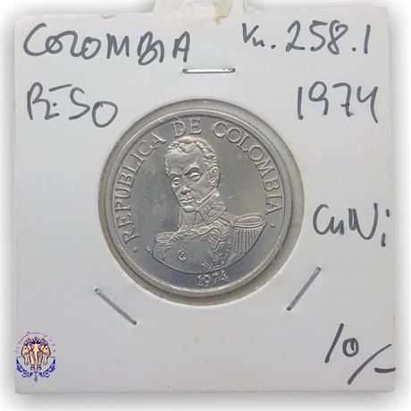 Colombia 1 peso, 1974 UNC