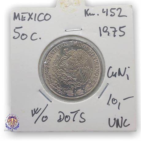Mexico 50 centavos, 1975
