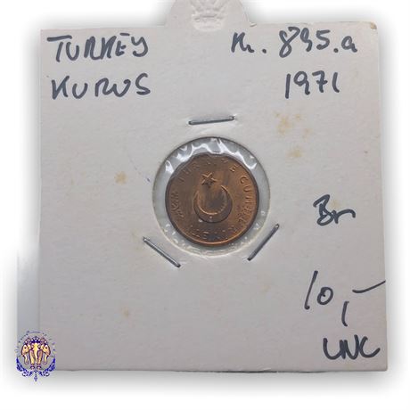 Turkey 1 kurus, 1971