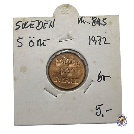 Coin Sweden 5 öre, 1972